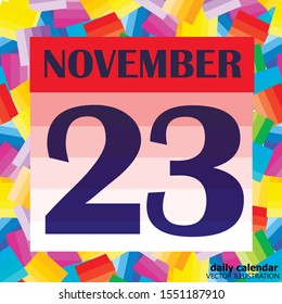 November 23 icon. For planning important day. Banner for holidays and special days. Twenty-third november icon. Vector Illustration.