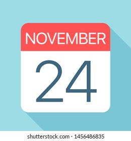November 24 - Calendar Icon - Vector Illustration