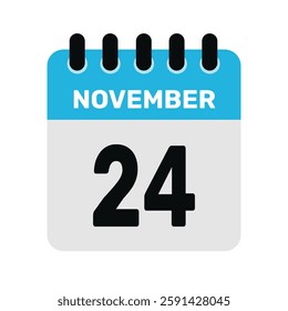 november 24 calendar icon Vector page month design