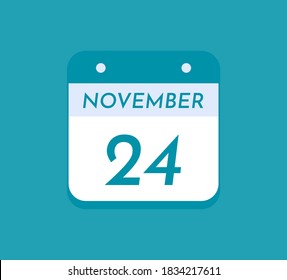 November 24 Single Day Calendar, 24 November