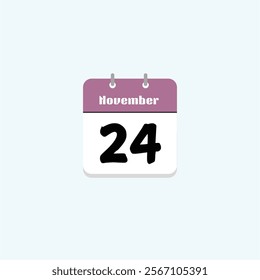 November 24th: Calendar Date Illustration
