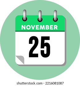 November 25 calendar icon. November