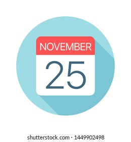 November 25 - Calendar Icon - Vector Illustration