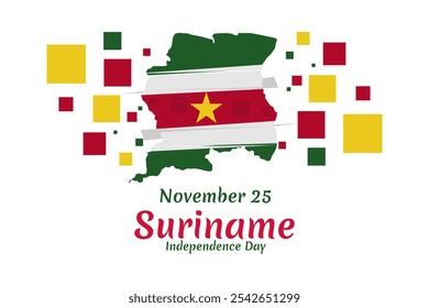 25 de novembro, Dia da Independência do Suriname ilustração vetorial. Adequado para cartão, cartaz e banner.