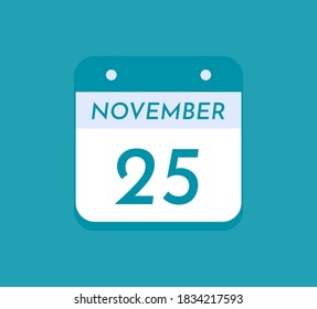November 25 Single Day Calendar, 25 November