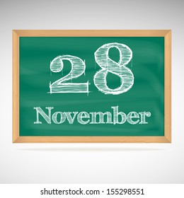 November 28, day calendar, school board, date