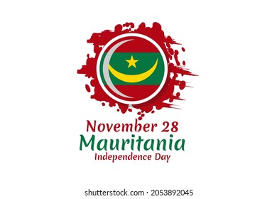 November 28, Independence day of Mauritania vector illustration. Suitable for greeting card, poster and banner.