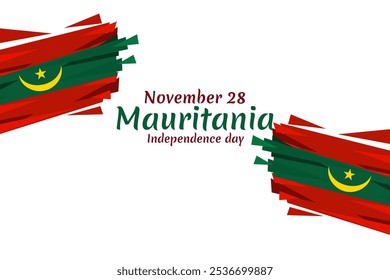 28 de noviembre, Día de la Independencia de la Ilustración vectorial de Mauritania. Conveniente para la tarjeta de felicitación, el cartel y el Anuncio.