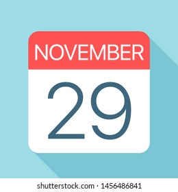 November 29 - Calendar Icon - Vector Illustration