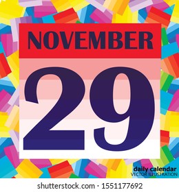 November 29 icon. For planning important day. Banner for holidays and special days. November twenty-ninth icon. Vector Illustration.