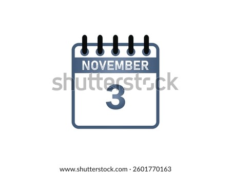 November 3 Calendar Icon – Key Date, Events and Observances
