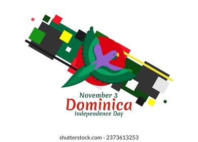 November 3, Independence Day of Dominica vector illustration. Suitable for greeting card, poster and banner.