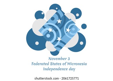 November 3, Independence Day of Federated States of Micronesia vector illustration. Suitable for greeting card, poster and banner.