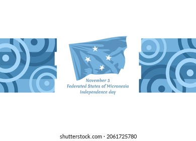 November 3, Independence Day of Federated States of Micronesia vector illustration. Suitable for greeting card, poster and banner.
