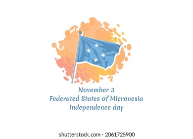 3 de noviembre, Día de la Independencia de los Estados Federados de Micronesia, ilustración vectorial. Adecuado para tarjetas de felicitación, afiches y banner.