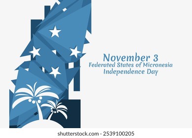 November 3, Independence Day of Federated States of Micronesia vector illustration. Suitable for greeting card, poster and banner.