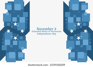 November 3, Independence Day of Federated States of Micronesia vector illustration. Suitable for greeting card, poster and banner.