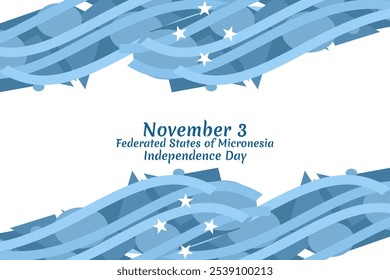 November 3, Independence Day of Federated States of Micronesia vector illustration. Suitable for greeting card, poster and banner.