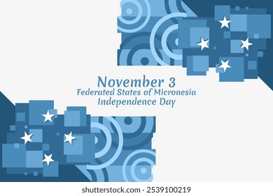 November 3, Independence Day of Federated States of Micronesia vector illustration. Suitable for greeting card, poster and banner.