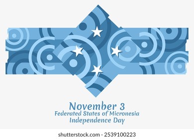 November 3, Independence Day of Federated States of Micronesia vector illustration. Suitable for greeting card, poster and banner.