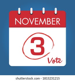 November 3, Vote day marked on the calendar