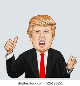November 30, 2016: Donald Trump vector illustration