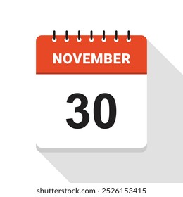 November 30 Calendar Date icon