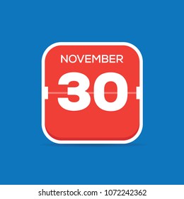 November 30 Calendar Flat Icon