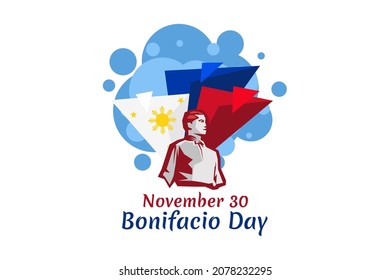 November 30, Happy Bonifacio Day vector illustration. Suitable for greeting card, poster and banner.