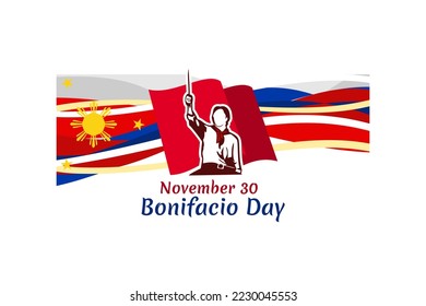 November 30, Happy Bonifacio Day vector illustration. Suitable for greeting card, poster and banner.