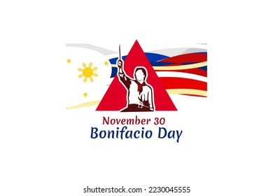 November 30, Happy Bonifacio Day vector illustration. Suitable for greeting card, poster and banner.