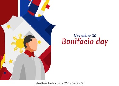 30 de noviembre, Feliz Ilustración vectorial del Día de Bonifacio. Conveniente para la tarjeta de felicitación, el cartel y el Anuncio.