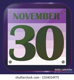 November 30  icon. For planning important day. Banner for holidays and special days. Thirtieth november icon. Vector  Illustration.