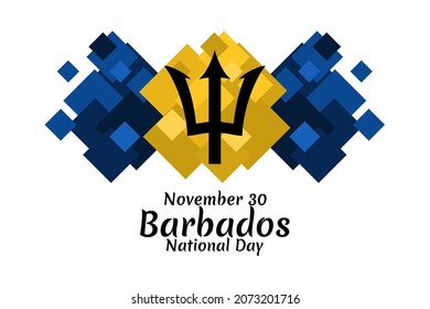 November 30, Independence Day of Barbados vector illustration. Suitable for greeting card, poster and banner.