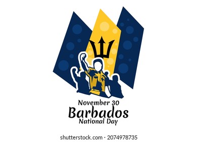 November 30, Independence Day of Barbados vector illustration. Suitable for greeting card, poster and banner.