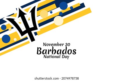 November 30, Independence Day of Barbados vector illustration. Suitable for greeting card, poster and banner.