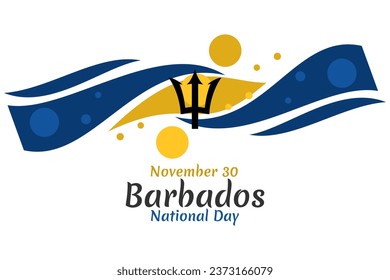 30 de noviembre, Día de la Independencia de Barbados ilustración vectorial. Adecuado para tarjetas de felicitación, afiches y banner.