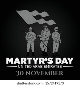 November 30. UAE Commemoration Day. Arabic Translation: Martyr's Day of United Arab Emirates. Vector Illustration. 