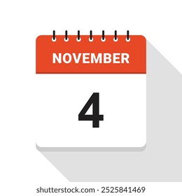 Icono de fecha del calendario del 4 de noviembre