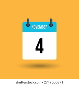 November 4 calendar page date number 4