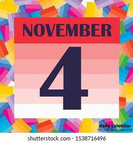 November 4 icon. For planning important day. Banner for holidays and special days. Vector Illustration.