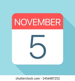 November 5 - Calendar Icon - Vector Illustration