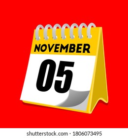 November 5 calendar icon vector illustration