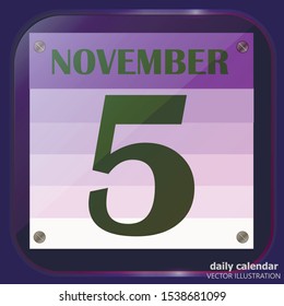 November 5 icon. For planning important day. Banner for holidays and special days. Vector illustration.