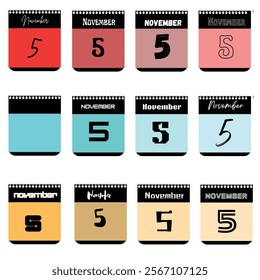 November 5th Calendar Designs: A Collection of Typographic Styles