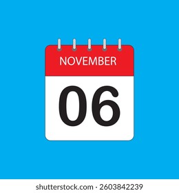 November 6 Calendar Icon – Important Date, Event Reminder, Schedule Planning
