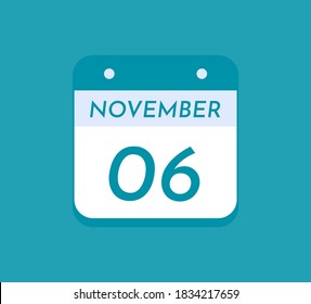 November 6 Single Day Calendar, 6 November