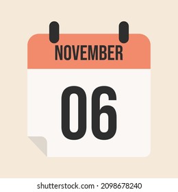 November 6th calendar, calendar page for meeting, work, welcome November