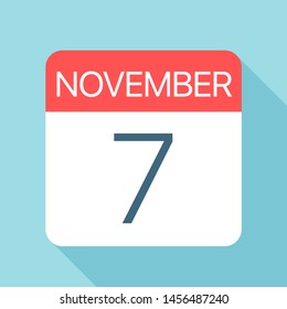 November 7 - Calendar Icon - Vector Illustration
