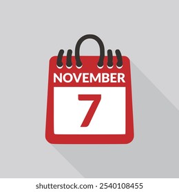 7. November Kalendersymbol, Vektorgrafik.